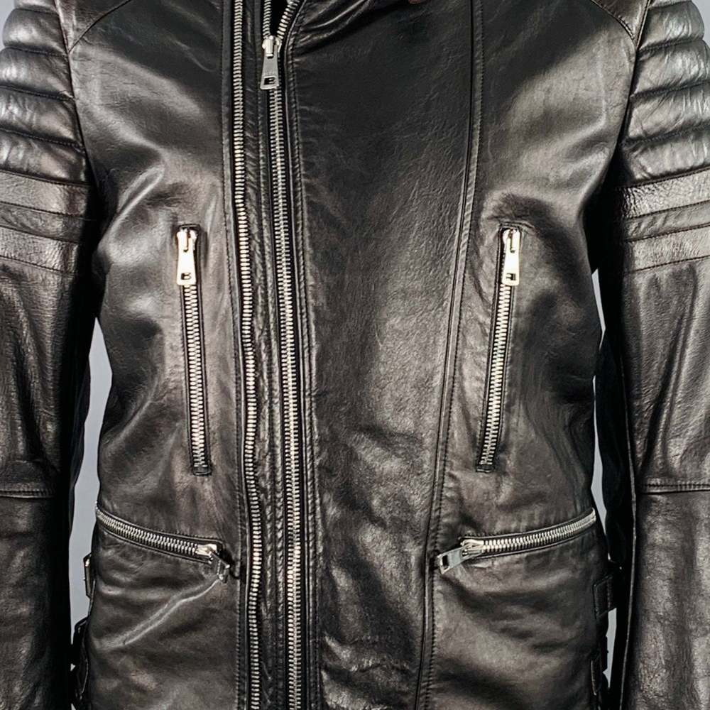 GUCCI Black Brown Quilted Leather Motorcycle Jacket - Picture 2 of 10